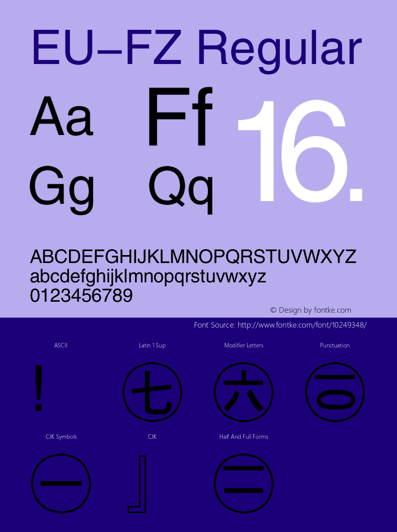 EU-FZ Regular 2000;1.00 Font Sample