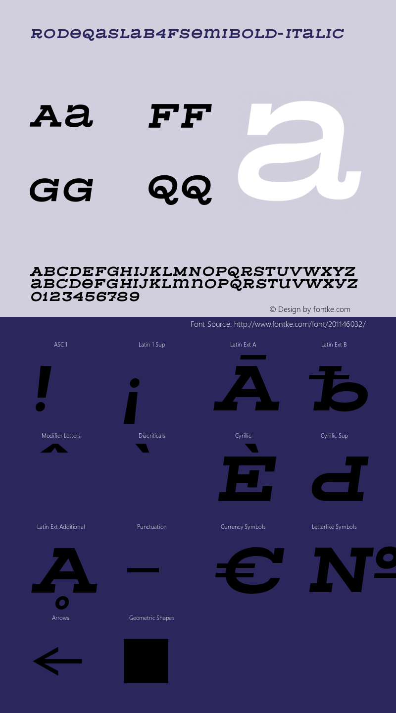 ☞Rodeqa Slab 4F SemiBold Italic 1.0; ttfautohint (v1.5);com.myfonts.easy.4thfebruary.rodeqa-slab-4f.semibold-italic.wfkit2.version.3AW3图片样张