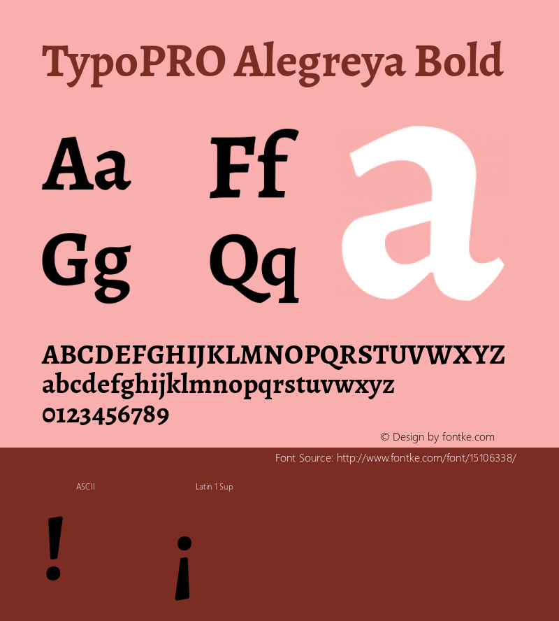 TypoPRO Alegreya Bold Version 1.003 Font Sample