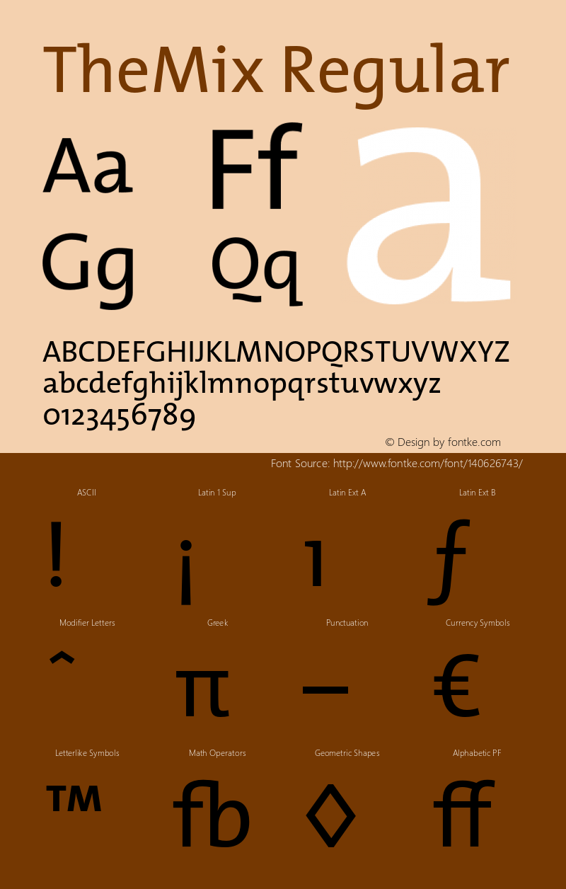 TheMix-5Regular 1.0 Font Sample