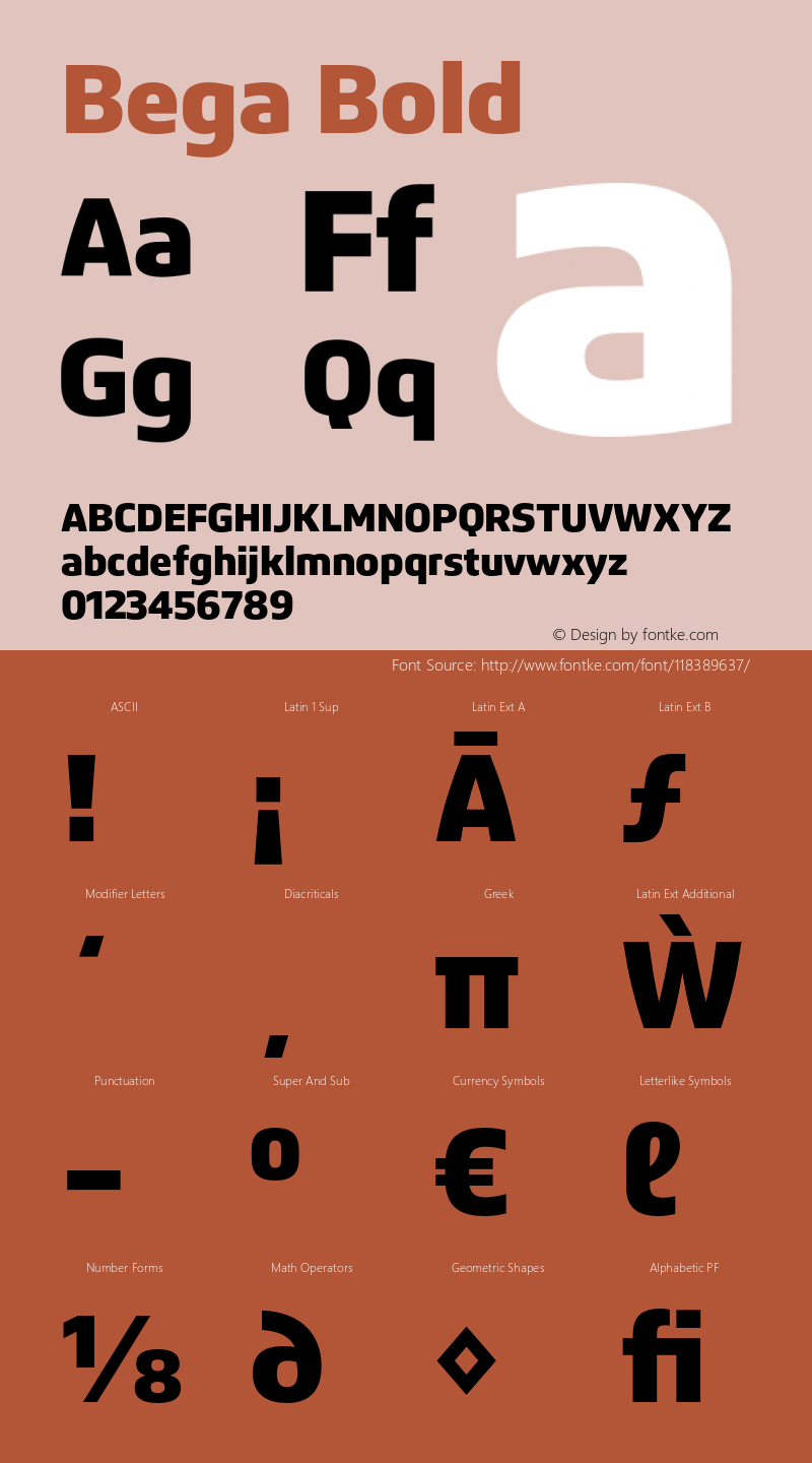 Bega Bold Version 1.0 Font Sample