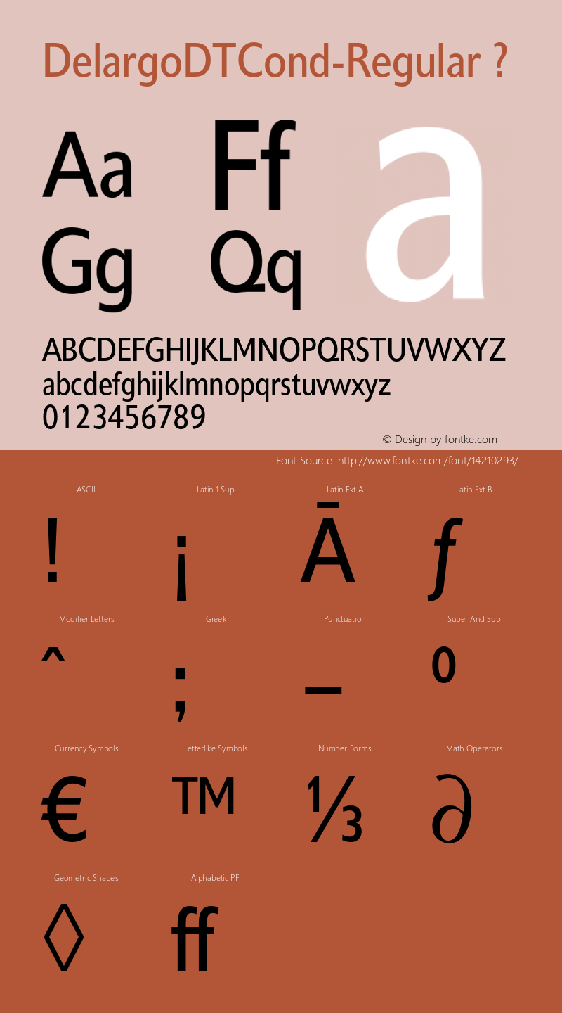 DelargoDTCond-Regular ? Version 1.00 CFF OTF. DTP Types Limited Aug 10 2006;com.myfonts.dtptypes.delargo-dt.condensed-regular.wfkit2.2E2i Font Sample