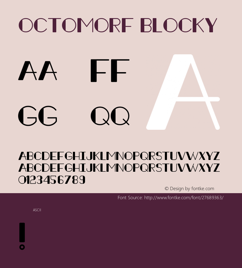 Octomorf-Blocky Version 1.001;PS 001.001;hotconv 1.0.56;makeotf.lib2.0.21325 Font Sample