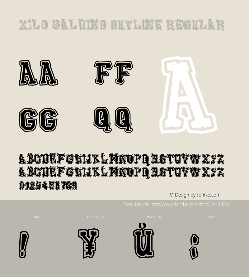 Xilo Galdino Outline Regular Version 1.00 September 14, 2010, initial release Font Sample