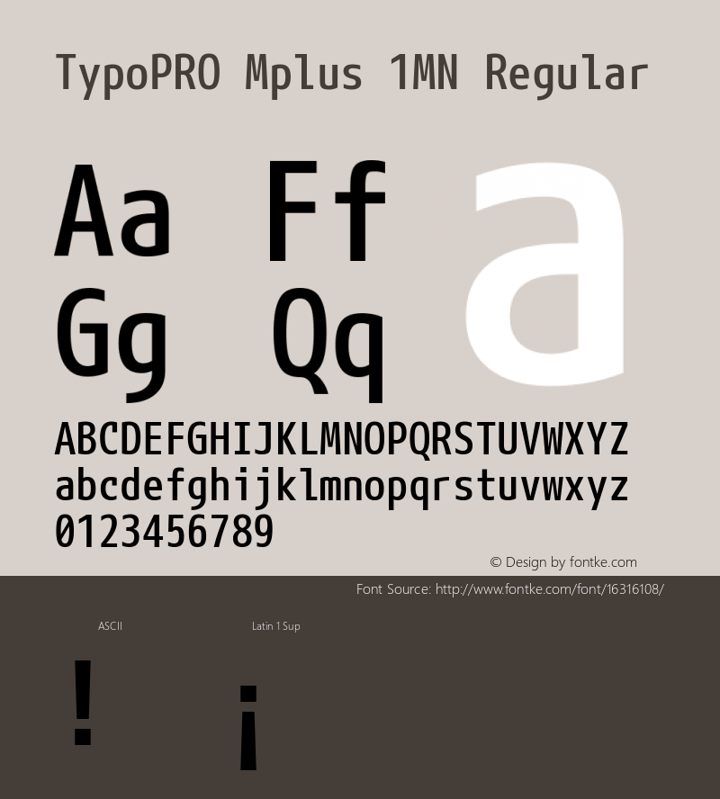 TypoPRO Mplus 1MN Regular Version 1.059 Font Sample