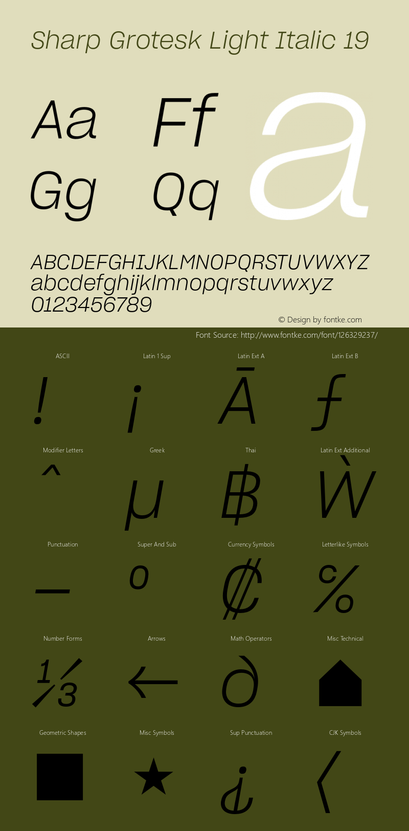 Sharp Grotesk Light Italic 19 Version 1.003 Font Sample