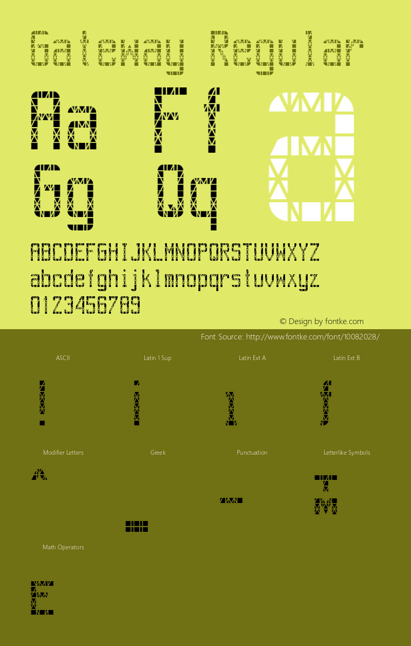 Gateway Regular 1.0 Font Sample