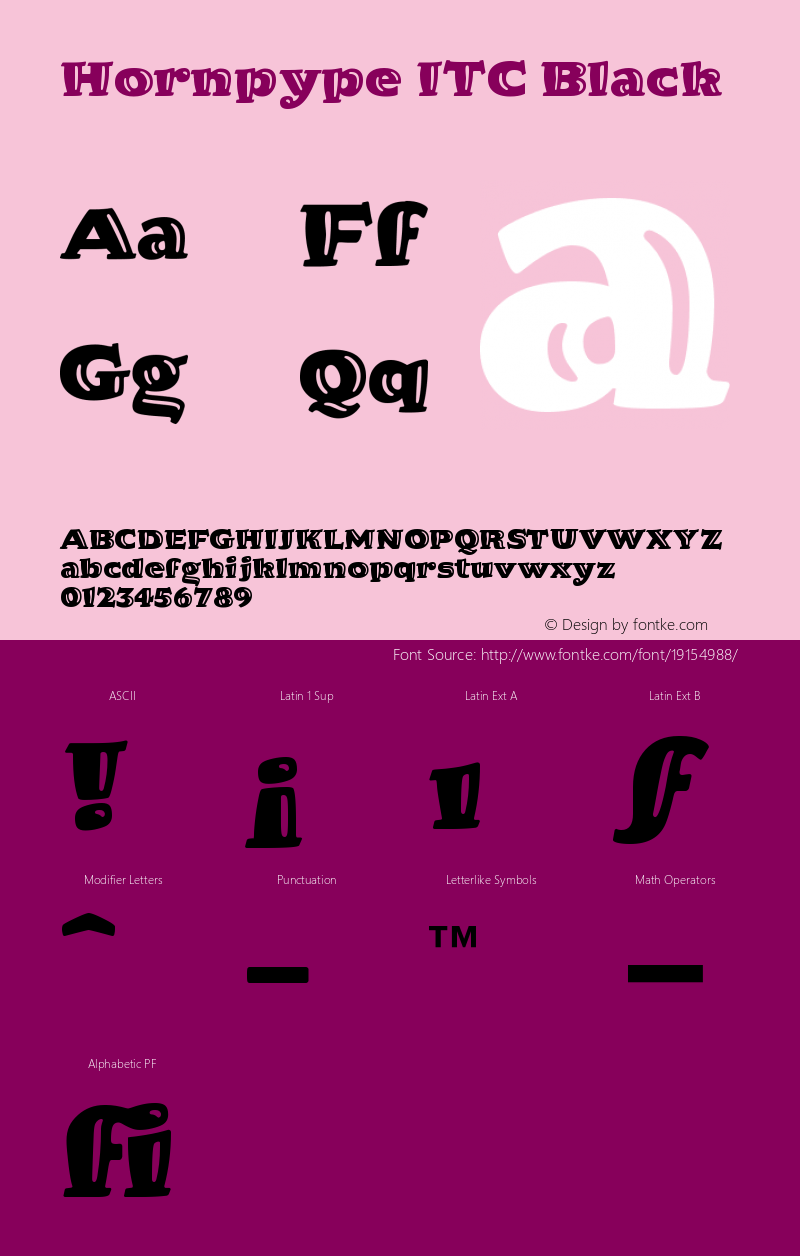 Hornpype ITC Version 001.001 Font Sample