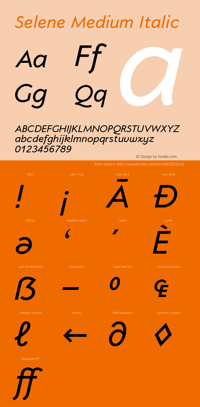 Selene Medium Italic Version 1.650 | FøM Fix图片样张