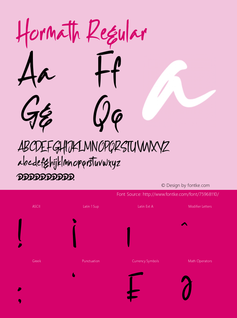 Hormath Version 1.00;July 7, 2020;FontCreator 12.0.0.2545 64-bit Font Sample