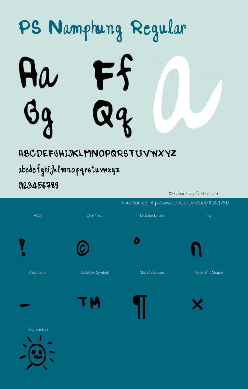 PS Namphung Regular Version 1.0 Font Sample