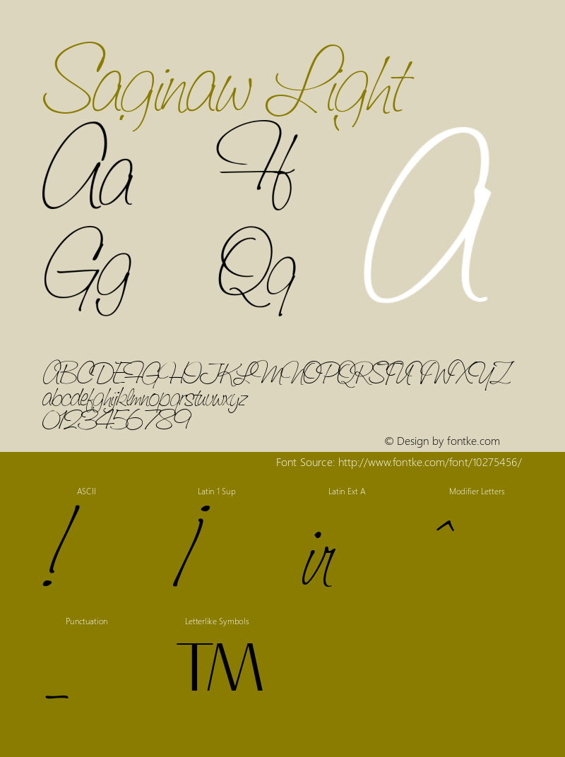 Saginaw Light Macromedia Fontographer 4.1 15.04.02 Font Sample