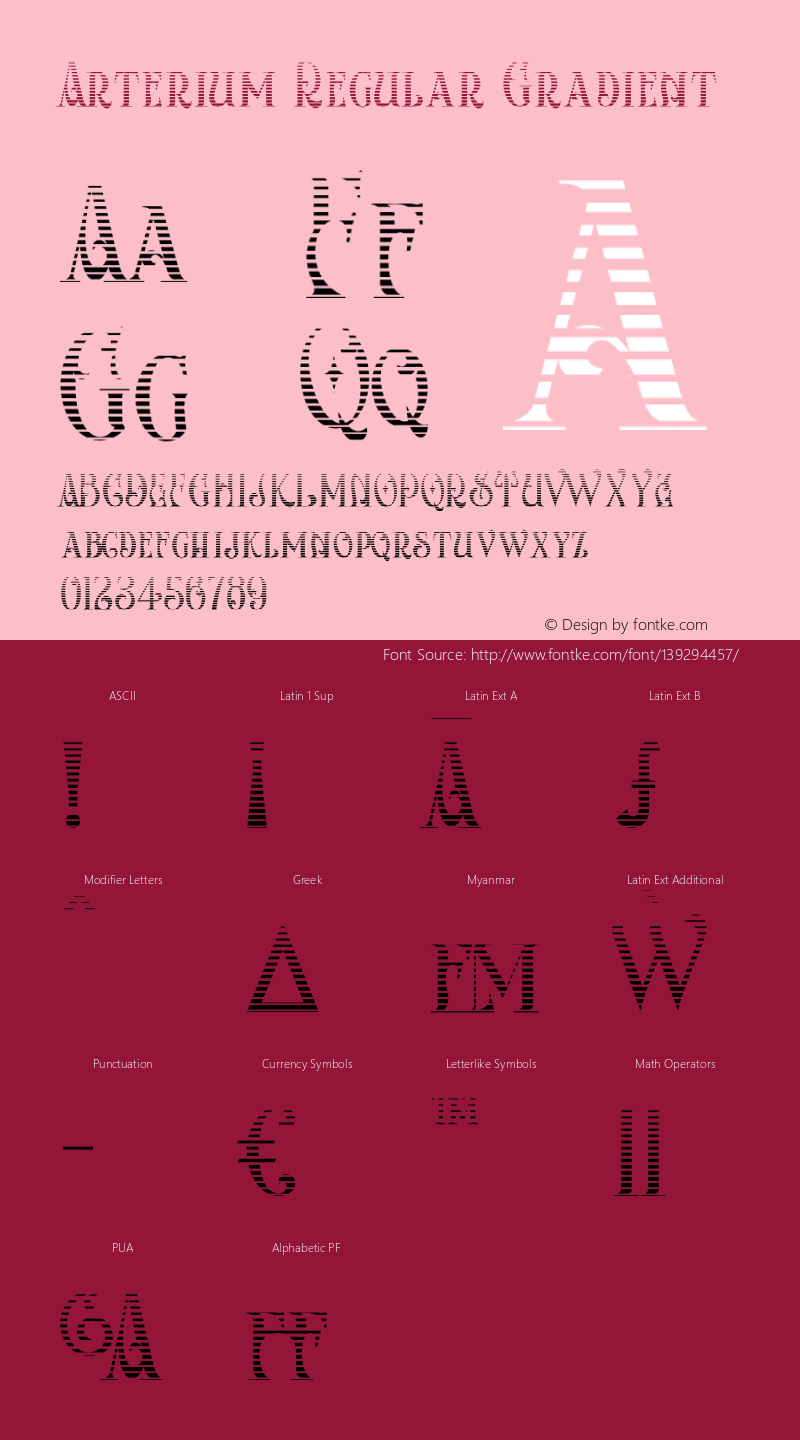 Arterium-RegularGradient Version 1.000 Font Sample