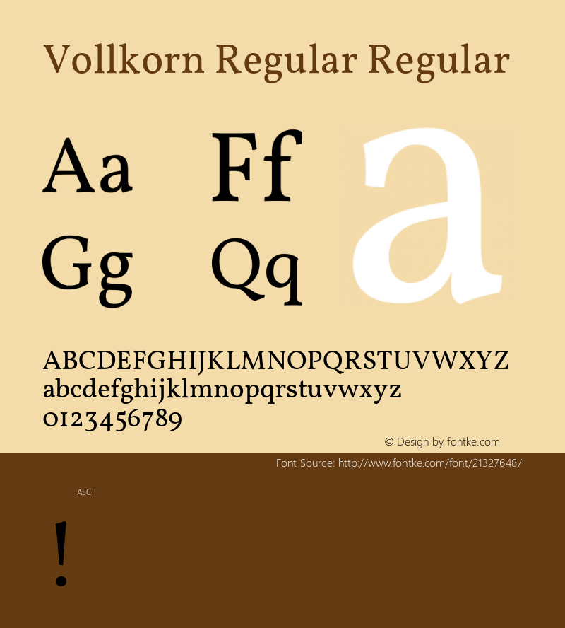 VollkornRegular Version 1.0 Font Sample