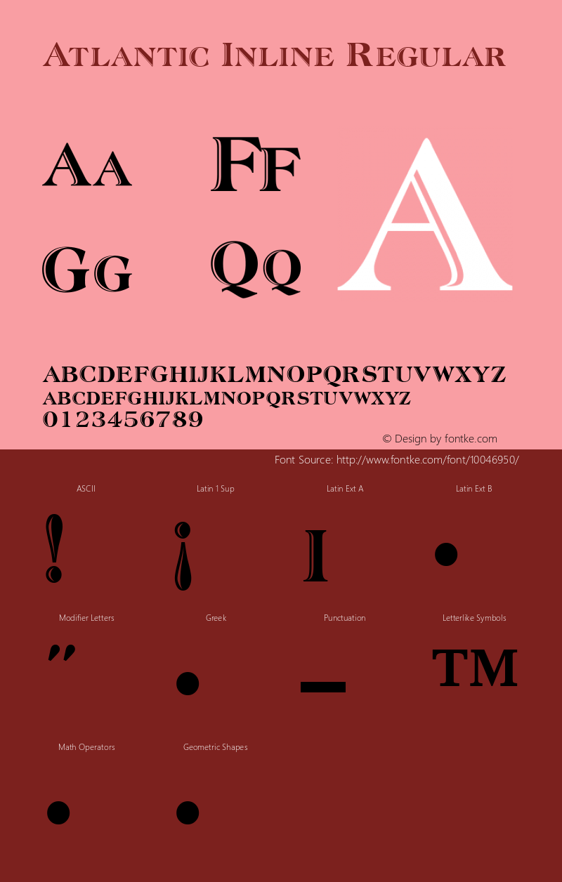 Atlantic Inline Regular Unknown Font Sample