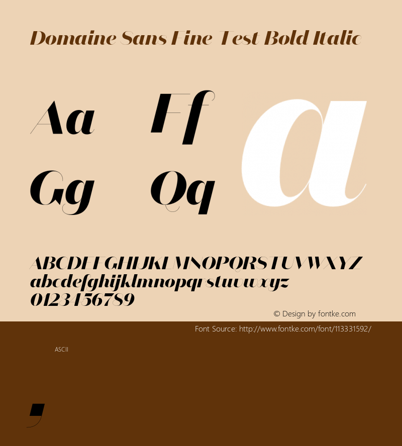 DomaineSansFine-BoldItalicTest Version 1.005;PS 1.000;hotconv 16.6.54;makeotf.lib2.5.65590;0 Font Sample