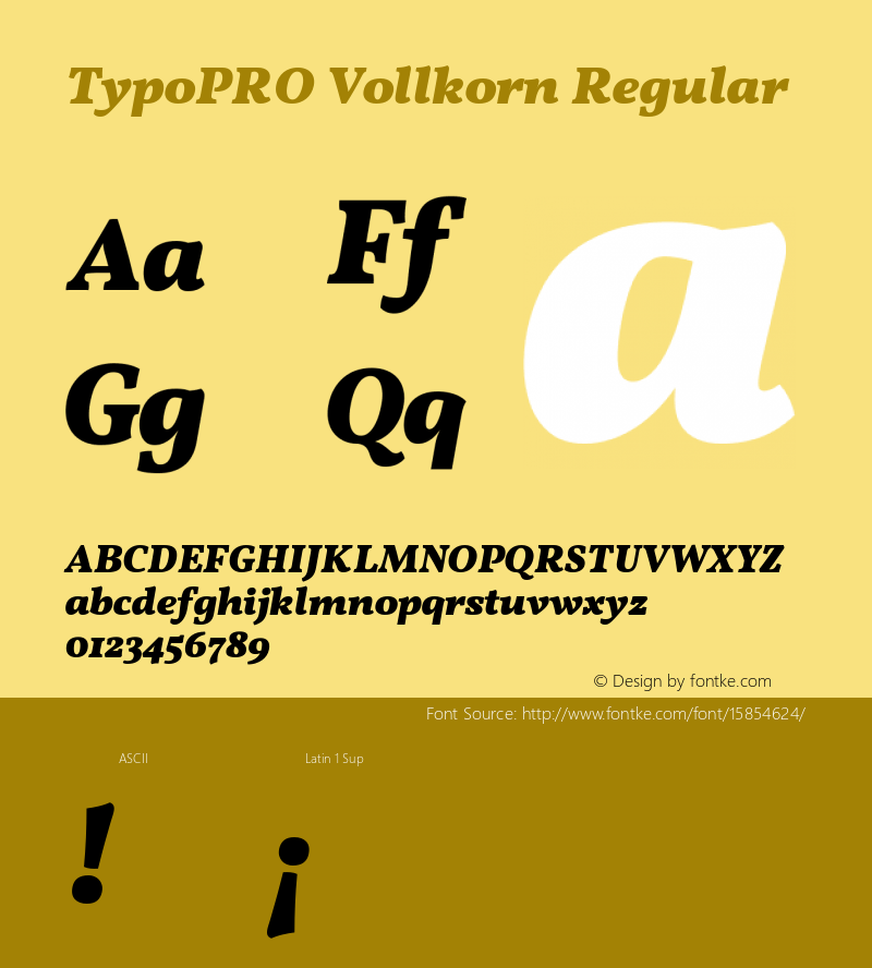 TypoPRO Vollkorn Regular Version 2.001 Font Sample