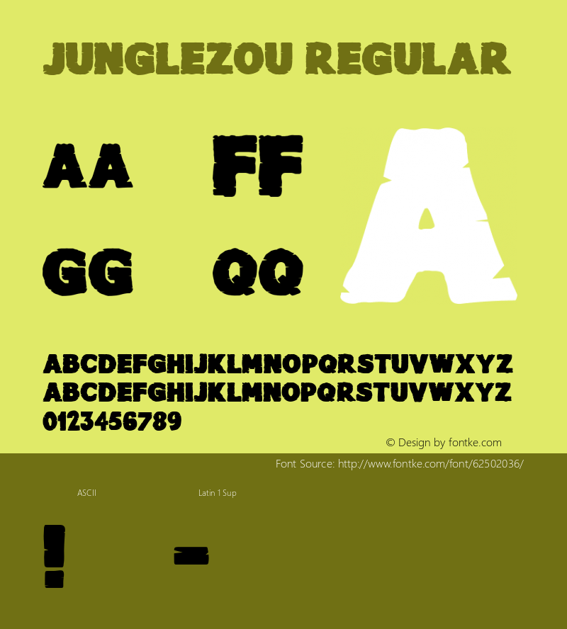 junglezou Version 1.00;May 4, 2020;FontCreator 12.0.0.2525 64-bit Font Sample