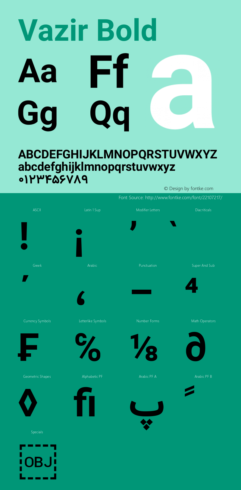 Vazir Bold Version 10.0.1 Font Sample