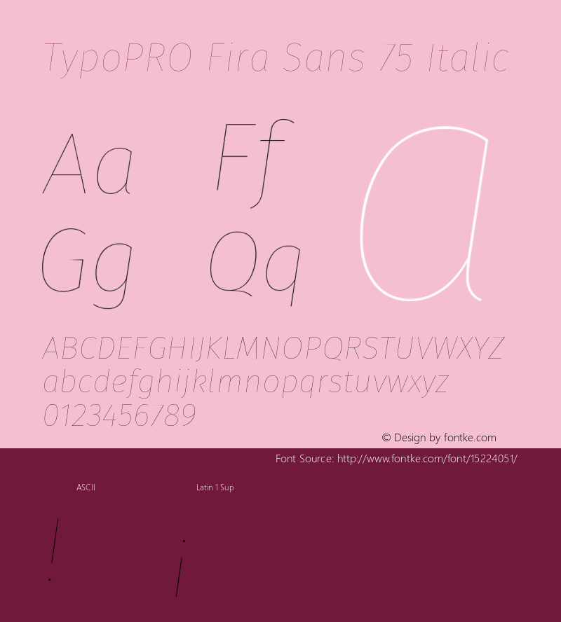 TypoPRO Fira Sans 75 Italic Version 4.100;PS 004.100;hotconv 1.0.70;makeotf.lib2.5.58329 Font Sample