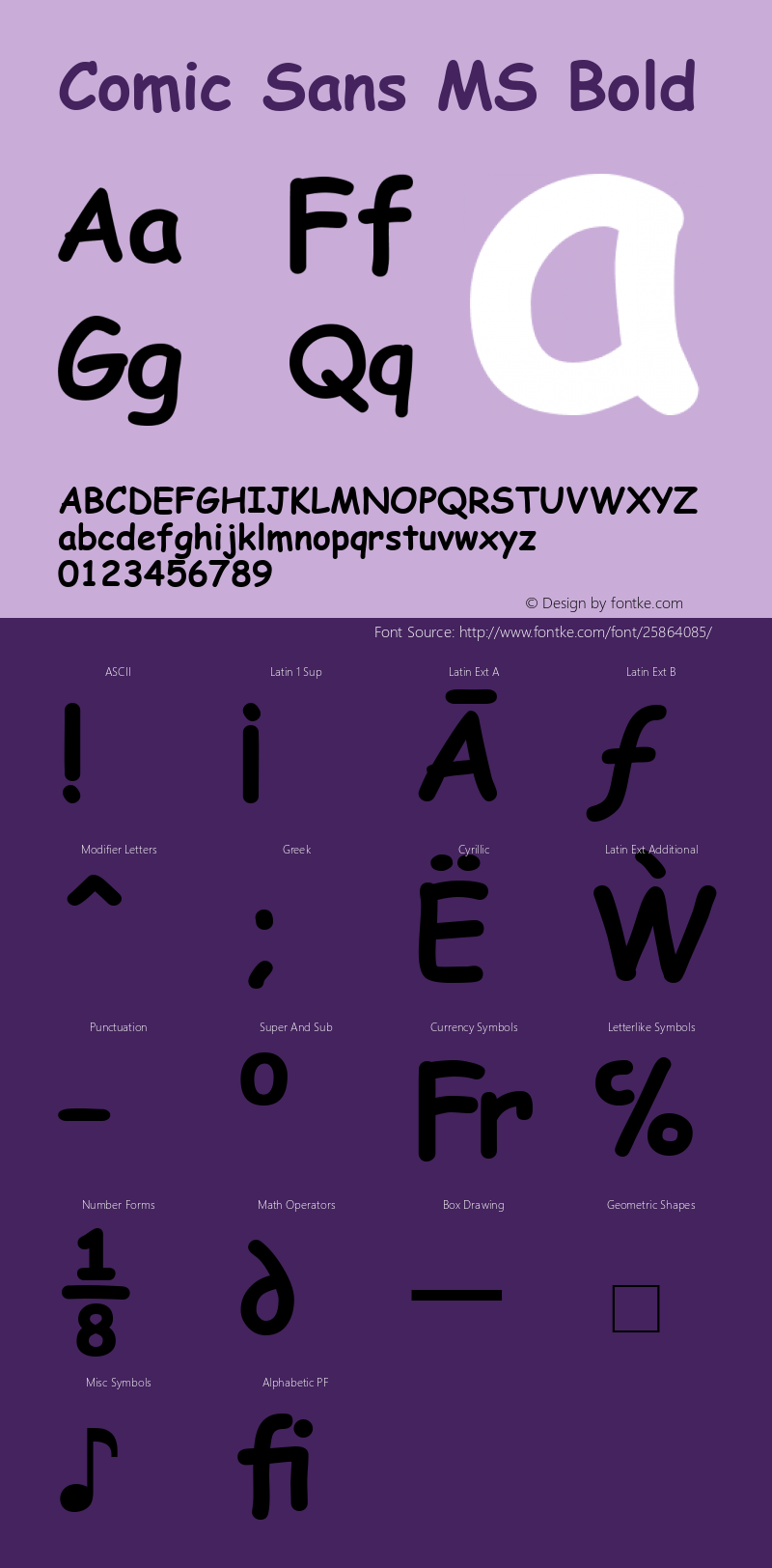 Comic Sans MS Bold Version 5.14 Font Sample