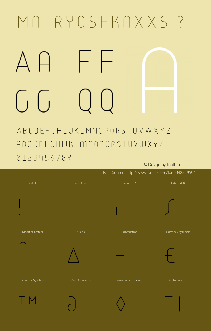 MatryoshkaXXS ? 001.001;com.myfonts.volcano.matryoshka.xxs.wfkit2.3sPB Font Sample