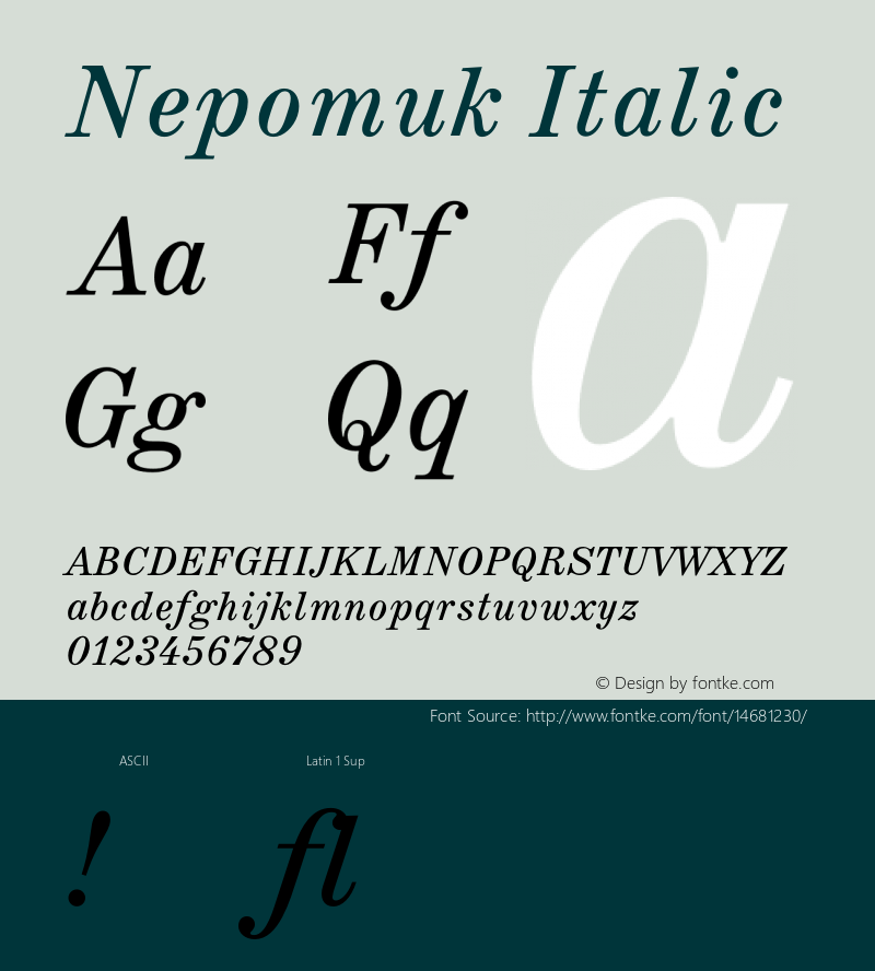 Nepomuk Italic Version 001.000 Font Sample