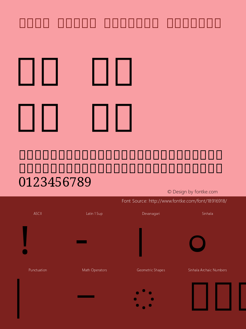Noto Serif Sinhala Regular Version 0.900 Font Sample