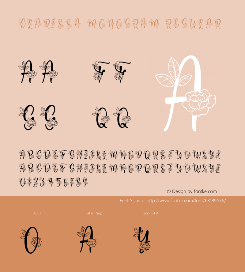 Clarissa Monogram Version 1.00;June 21, 2020;FontCreator 12.0.0.2567 32-bit Font Sample