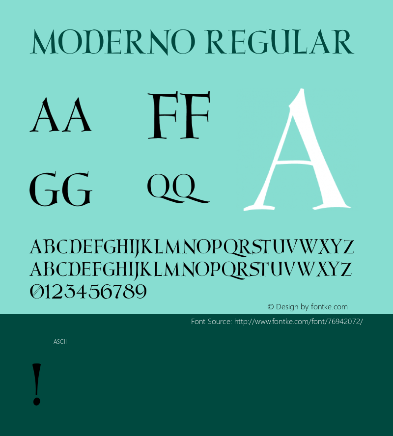 Moderno Regular Version 1.000 Font Sample
