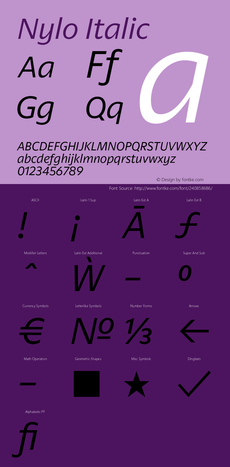 Nylo Italic Version 1.000图片样张