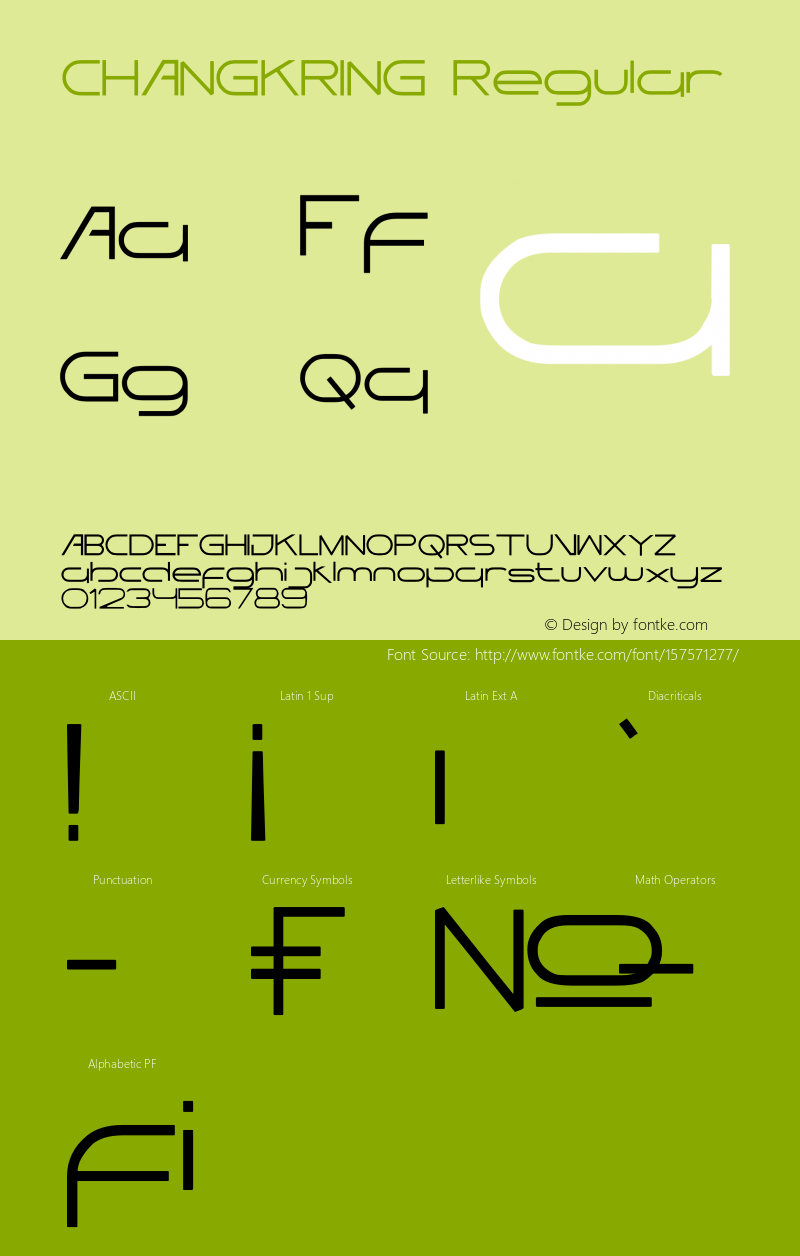 CHANGKRING Version 1.00;April 14, 2021;FontCreator 13.0.0.2683 32-bit Font Sample