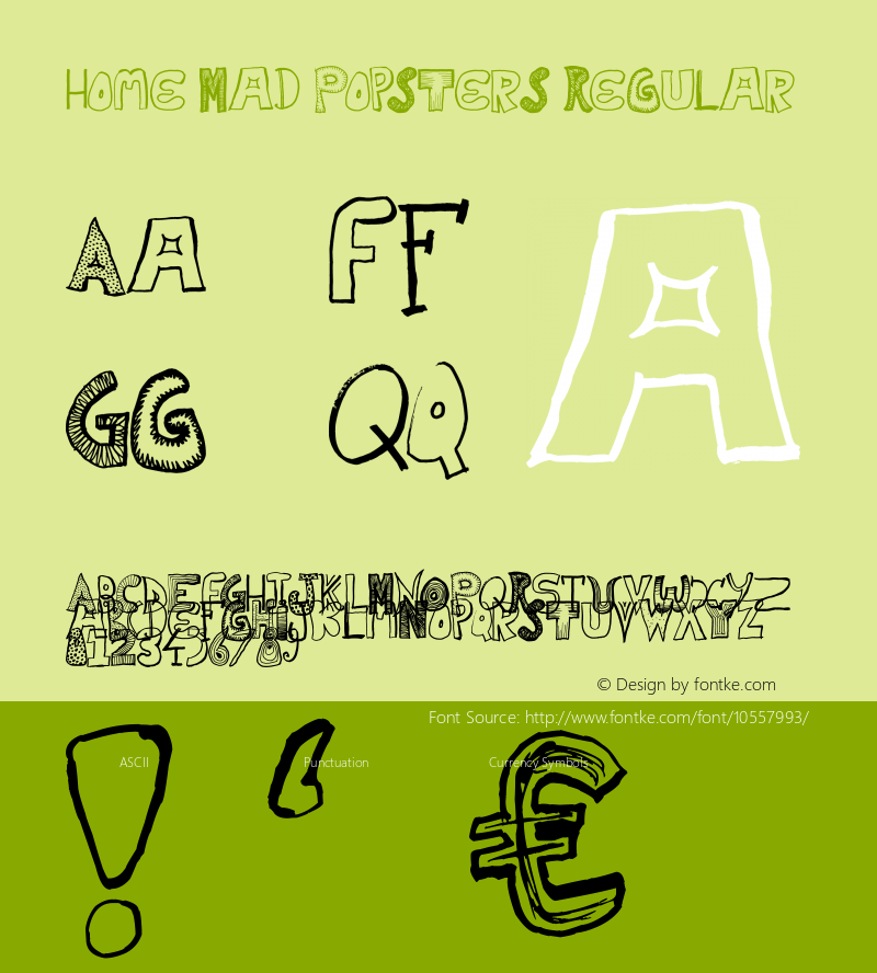 Home Mad Popsters Regular Version 1.00 June 1, 2014, initial release Font Sample