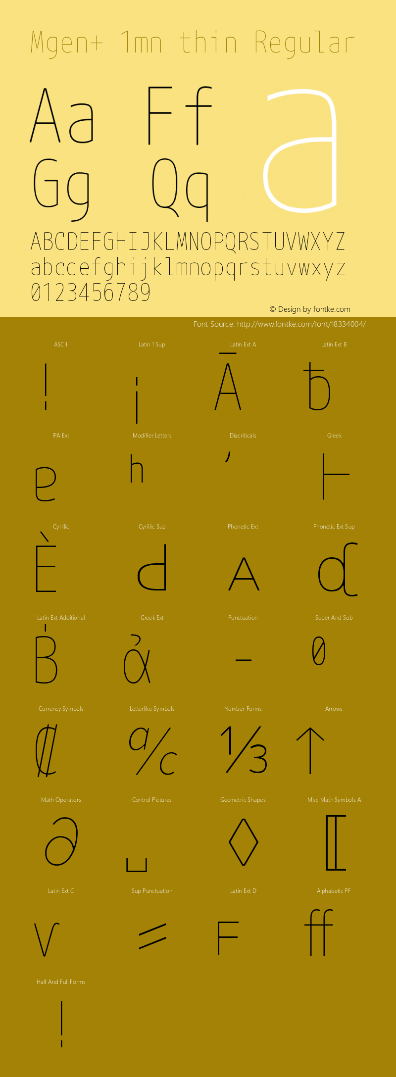 Mgen+ 1mn thin Regular Version 1.059.20150602 Font Sample