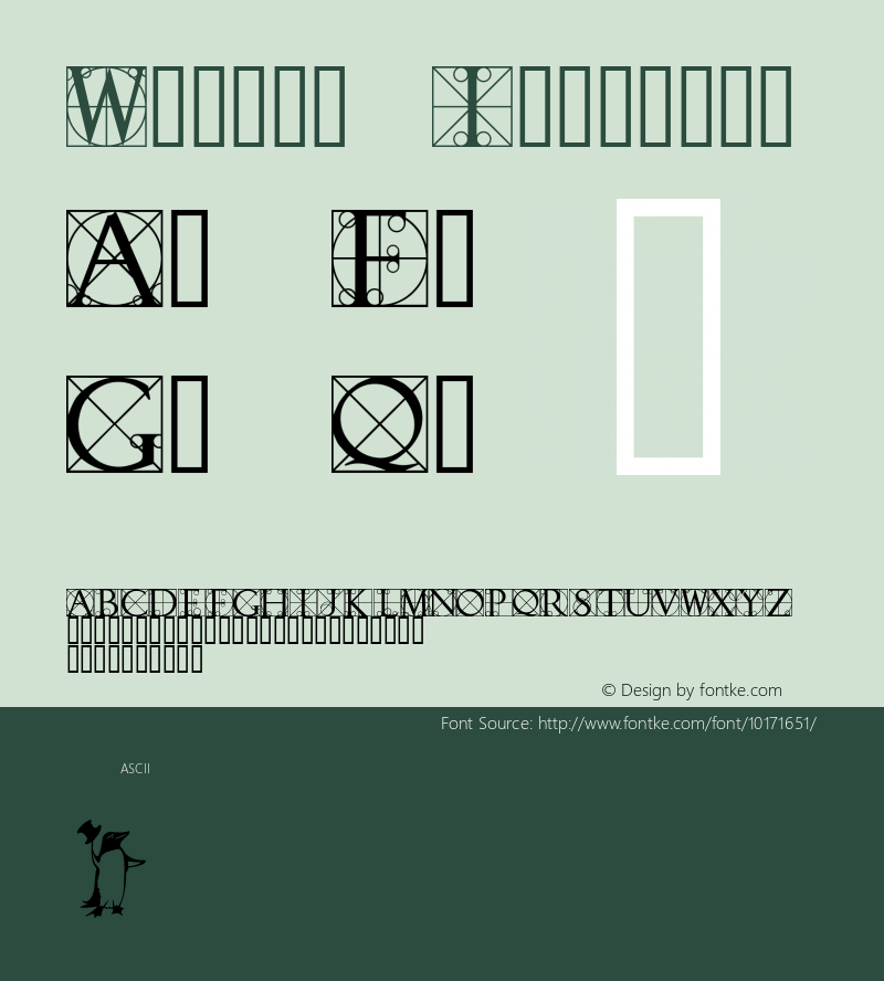 Walrod Initials Macromedia Fontographer 4.1 7/23/97 Font Sample