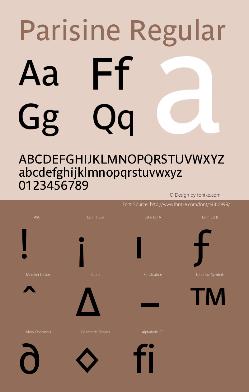 Parisine-Regular 001.000 Font Sample