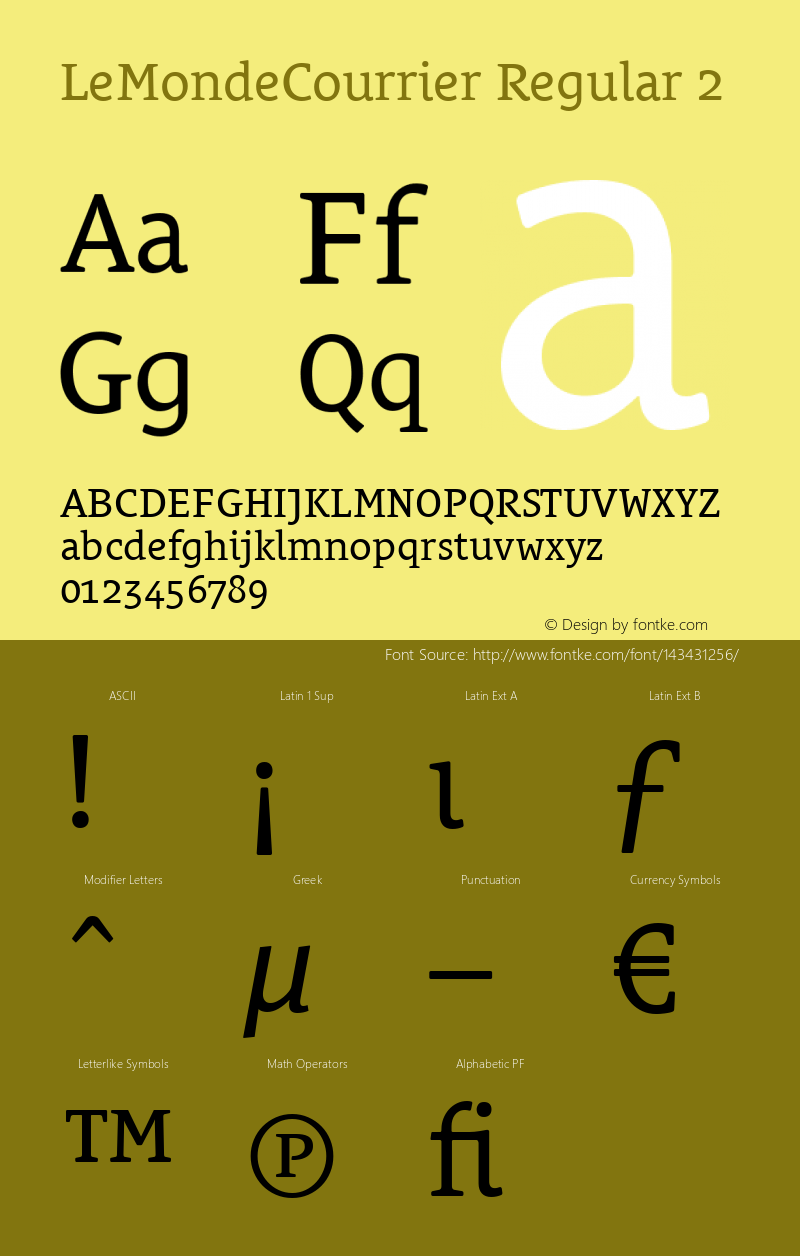 LeMondeCourrier Regular 2 001.006 Font Sample