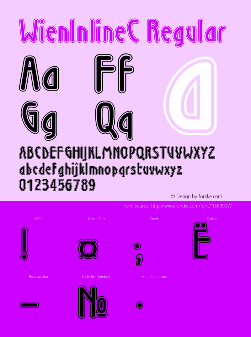 WienInlineC Regular Version 1.000 Font Sample