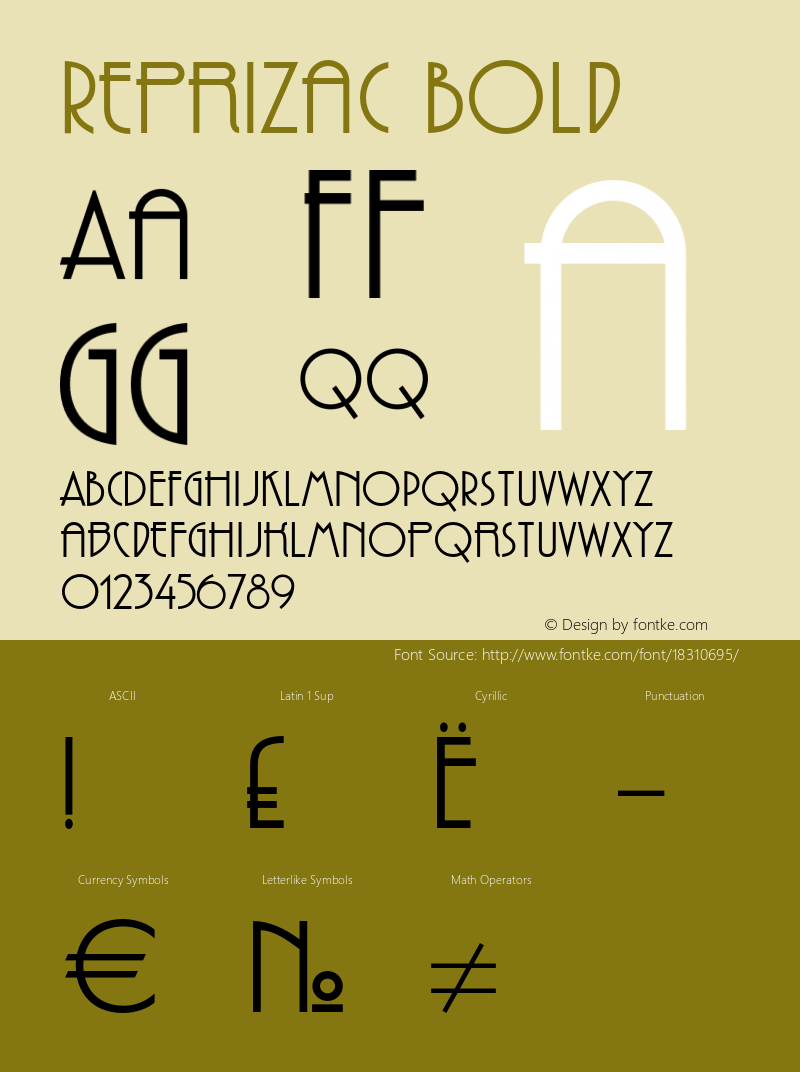 ReprizaC Bold OTF 1.0;PS 001.000;Core 116;AOCW 1.0 161 Font Sample