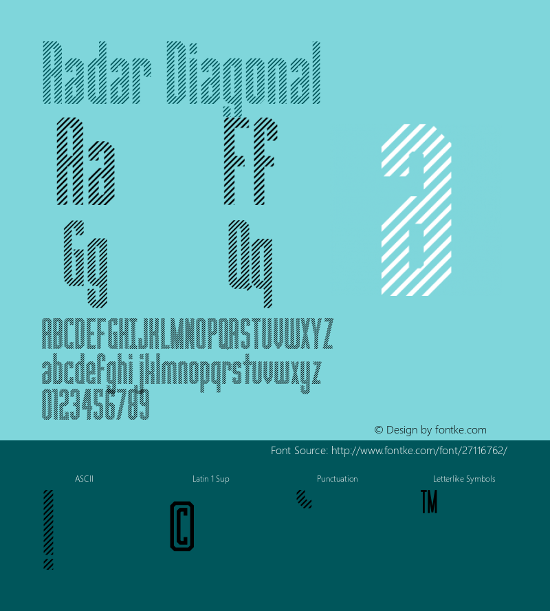 Radar Diagonal Version 1.002;Fontself Maker 2.3.4 Font Sample