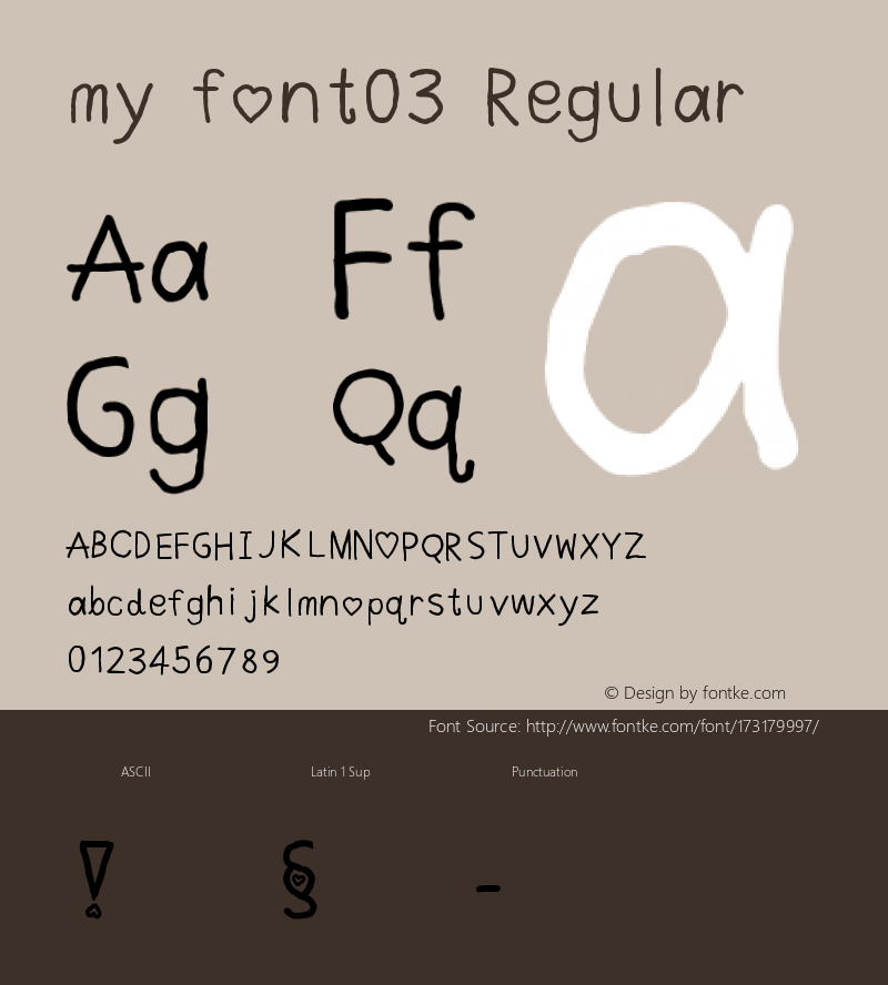 my font03 1.0图片样张