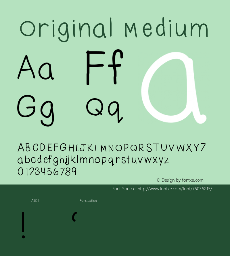 Original Version 001.000 Font Sample