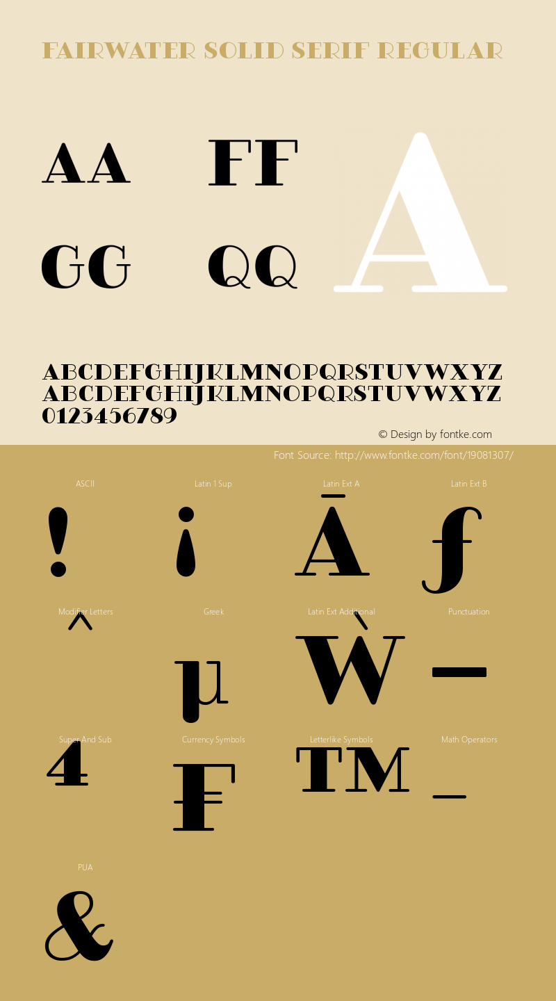 Fairwater Solid Serif Regular Version 1.000 Font Sample