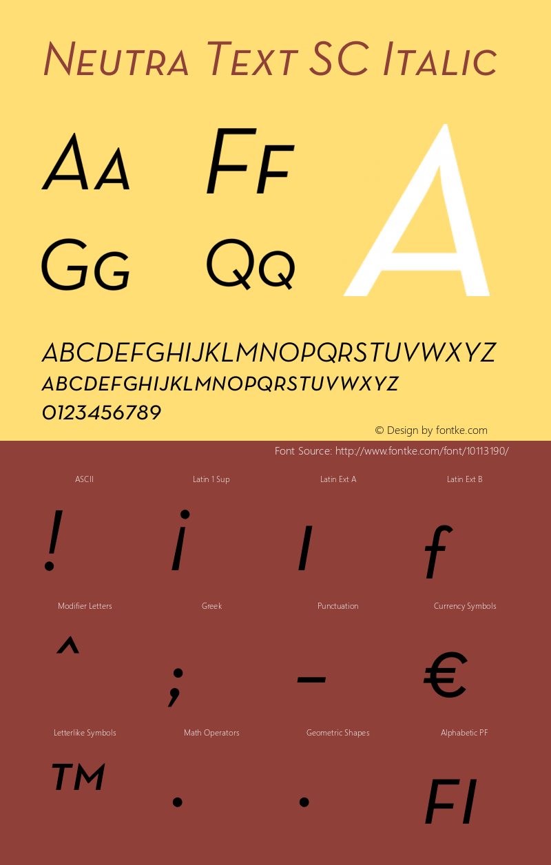 Neutra Text SC Italic OTF 1.000;PS 001.000;Core 1.0.29 Font Sample