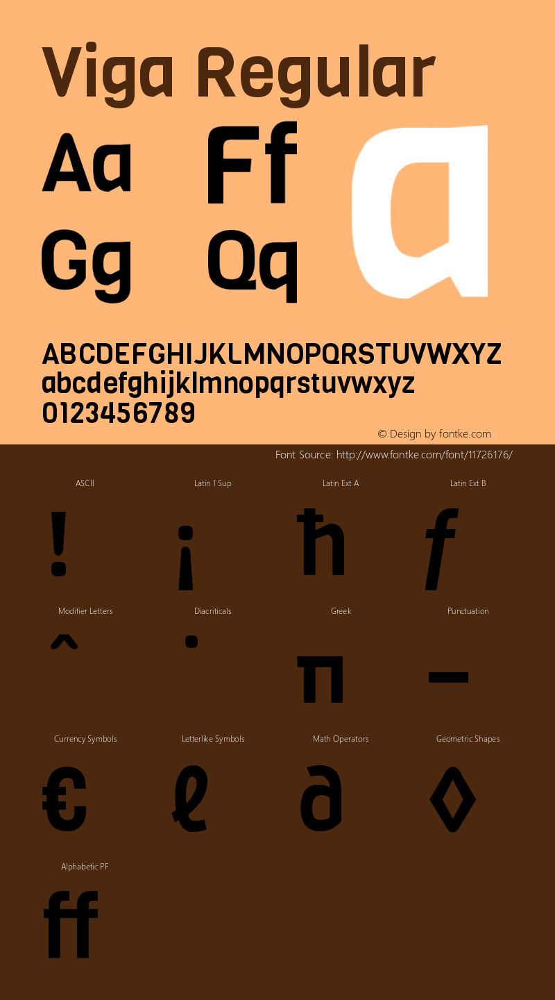 Viga Regular Version 1.001 Font Sample