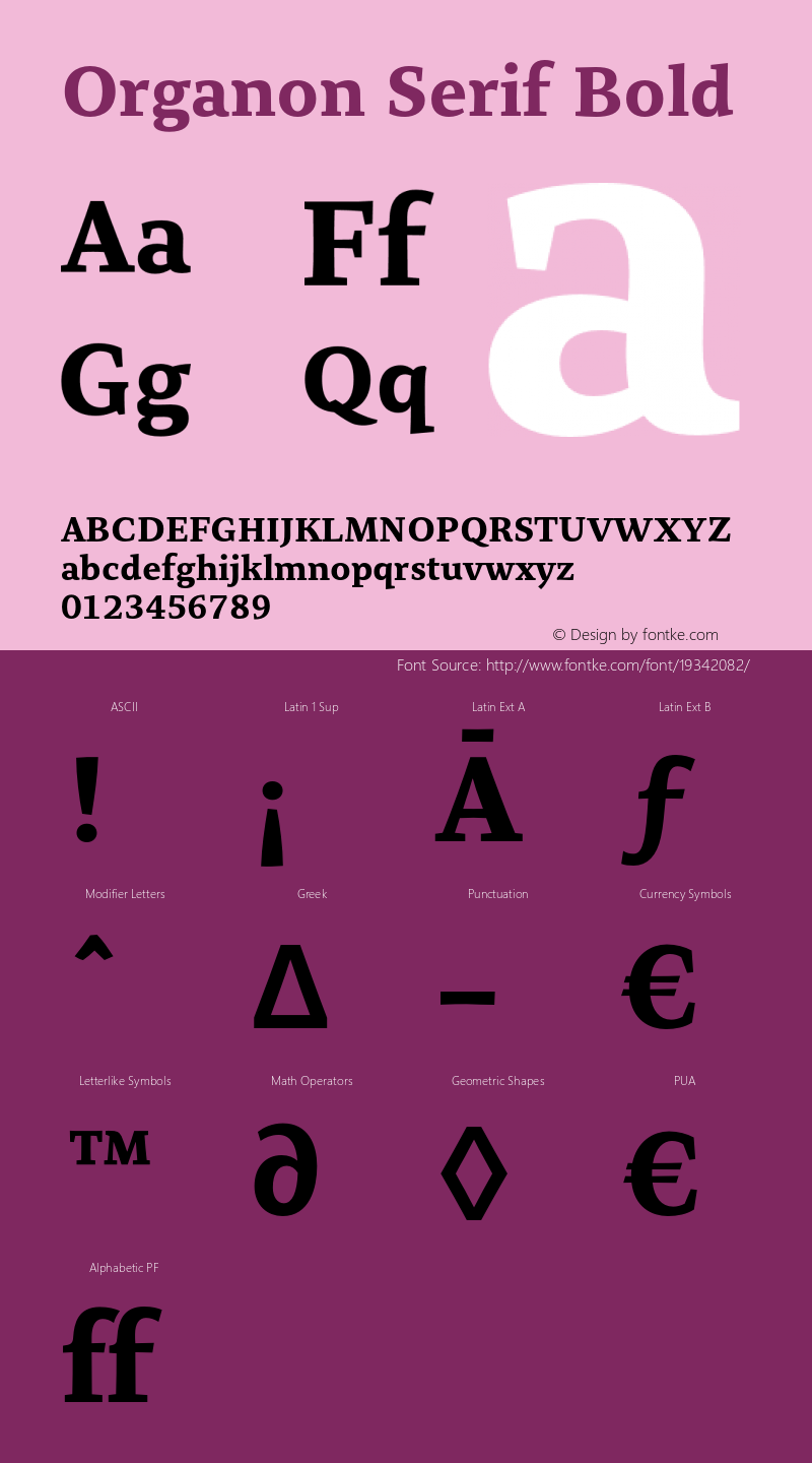 OrganonSerif-Bold 001.002 Font Sample