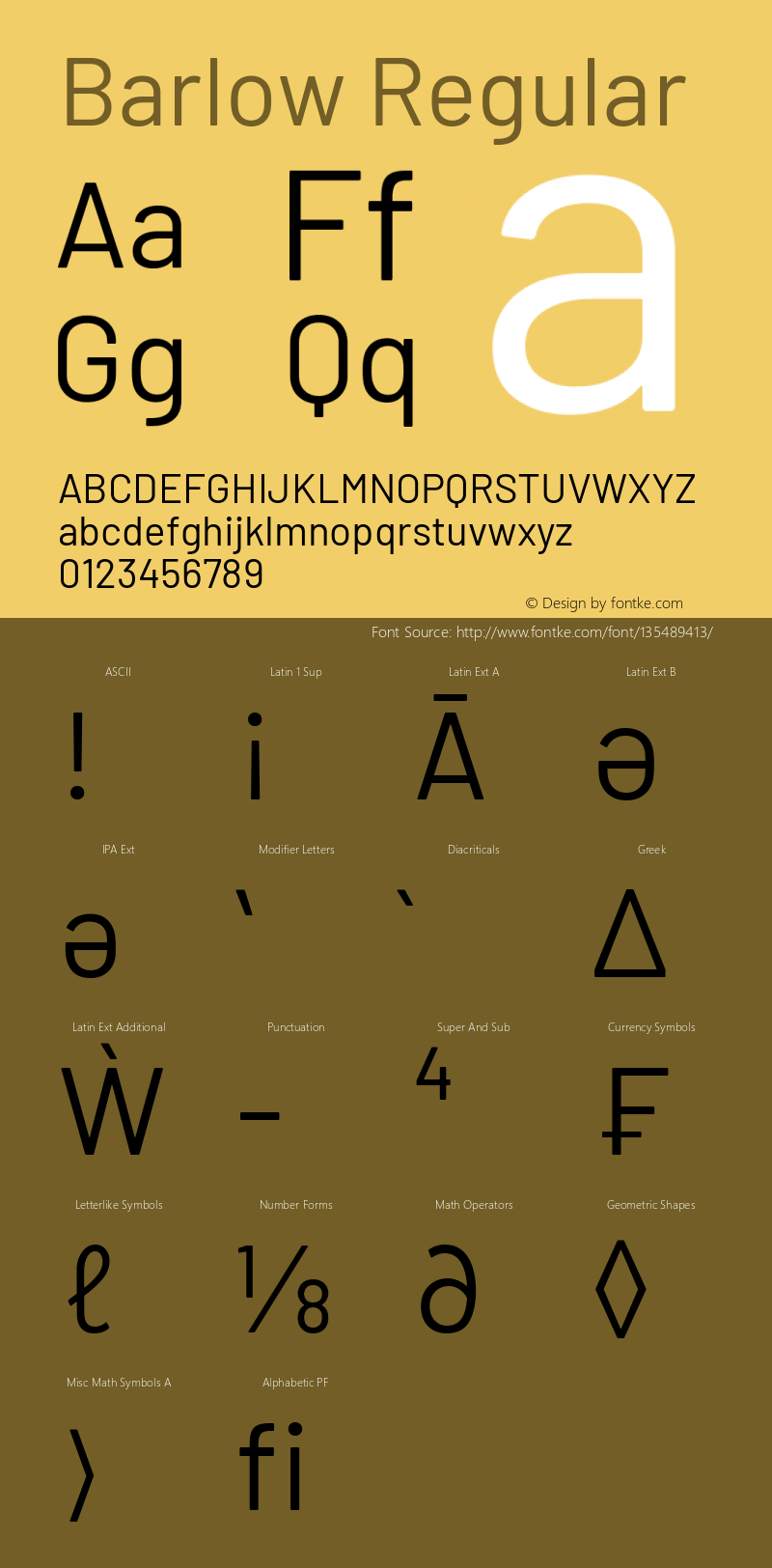 Barlow Regular Version 1.408 Font Sample