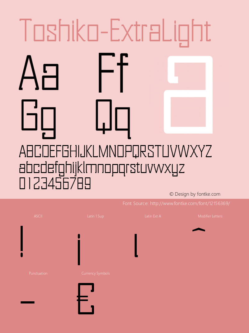 Toshiko-ExtraLight ☞ Version 001.000;com.myfonts.easy.thinkdust.toshiko.extra-light.wfkit2.version.3wWf Font Sample