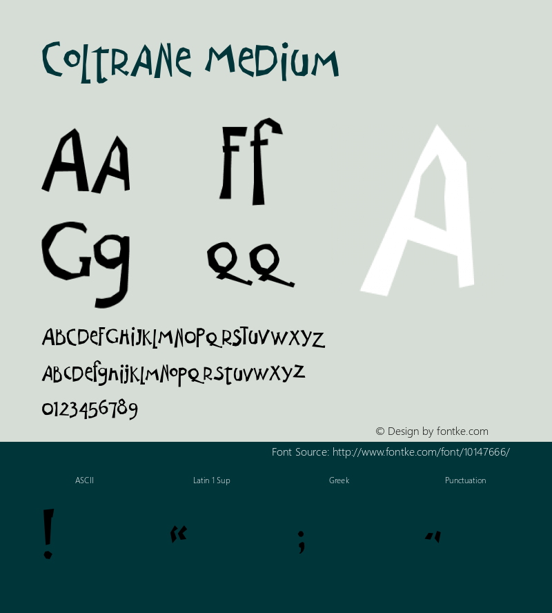 Coltrane Medium Version 001.000 Font Sample