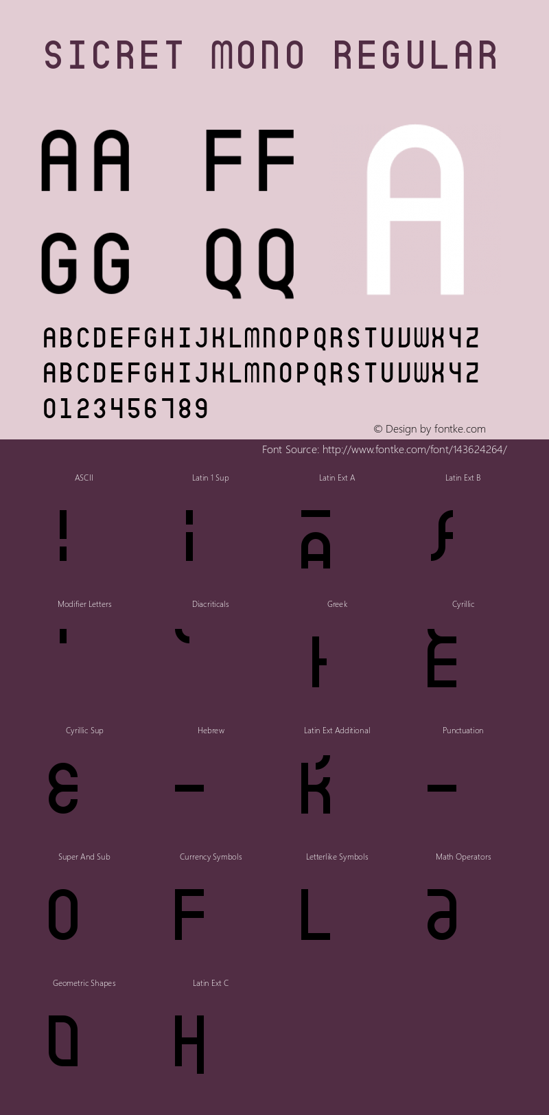 Sicret Mono 1.0 Font Sample